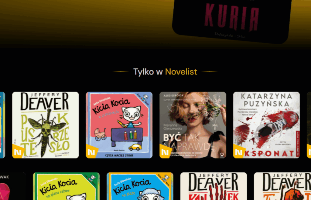 Strona internetowa abonamentu czytelniczego Novelist